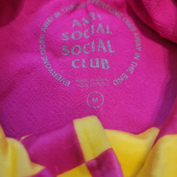 Anti Social Social Club Pajama Set Size Medium Velour Pants Shirt And Bag - Picture 4 of 8